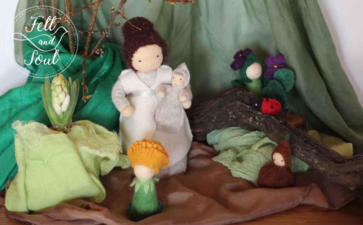 Felt and Soul gyapjú filc figurák márciusi évszakasztalhoz